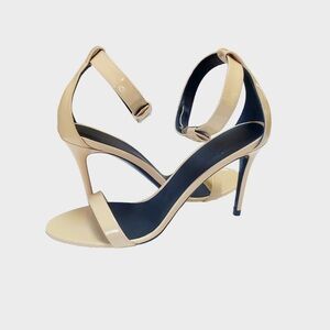 Theory Cream Ankle Strap Heels New No Box. Sz 38.5